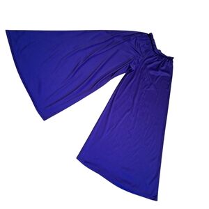 Purple Super Wide Leg Pants Ladies Large / XL Pull On Funky Artsy Boho Hippie